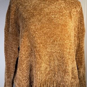 Aerie Warm Tan Chenille Cowl Neck Sweater
